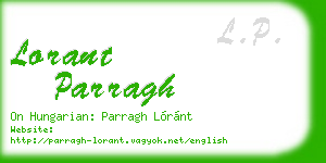 lorant parragh business card