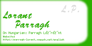lorant parragh business card